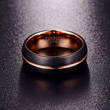New Cool Charming Rose Gold Color 8mm Tungsten Carbide Rings - Men's Fashion Jewelry Wedding Band