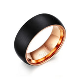Black Interface Matt Surface Tungsten Carbide Rings for Men 8mm Wedding Bands, Classic Men Jewelry Anniversary Gift