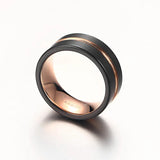 High Quality 8mm Width Men Rings 100% Tungsten Metal Black & Gold-color Ring - Mens Jewelry