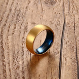 New Arrival Classic Men's Blue Tungsten Ring Classical Gold-color Rings Men Tungsten Jewelry