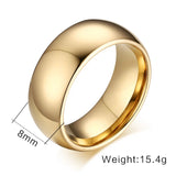New Arrival Popular 8mm Wedding Classic Jewelry Smooth Hand Polished Tungsten Rings for Men
