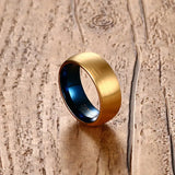 New Arrival Classic Men's Blue Tungsten Ring Classical Gold-color Rings Men Tungsten Jewelry