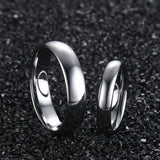 High Polished Solid Silver Color Classic Lover's Tungsten Carbide Wedding Engagement Rings - Quality Jewelry