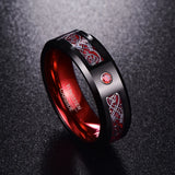 Stunning Wide Red Polish 8MM  Men's Classic Tungsten Carbide Comfort Fit Ring Wedding Band Jewelry