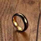 New Arrival High Quality Men's Thin Ring 6MM Black Tungsten Carbide Rings for Men Wedding Party Jewelry