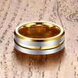 New Arrival High Quality Gold-color  8mm Tungsten Rings for Men - Men's Ring Gift  Jewelry