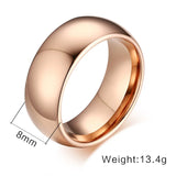 New Arrival Popular 8mm Wedding Classic Jewelry Smooth Hand Polished Tungsten Rings for Men