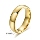 High Quality Classic Gold-color 6mm/8mm Tungsten Carbide Wedding Ring for Women / Men