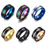 Classic Black 8mm Matte Surface Tungsten Carbide Men RingS Wedding Bands - Alliance Anniversary Gift Comfort Wear