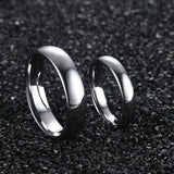 High Polished Solid Silver Color Classic Lover's Tungsten Carbide Wedding Engagement Rings - Quality Jewelry