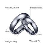 High Polished Solid Silver Color Classic Lover's Tungsten Carbide Wedding Engagement Rings - Quality Jewelry