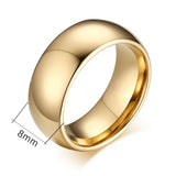 High Quality Classic Gold-color 6mm/8mm Tungsten Carbide Wedding Ring for Women / Men