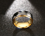 Luxury New Fashion 8mm High Quality Tungsten Steel Geometric Rings For Men Wedding Engagement Bands