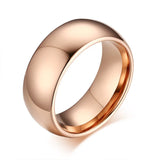 Super Domed Rose Gold Color Polished 8mm Men Pure Tungsten Carbide Ring Unisex Wedding Bands Engagement Rings