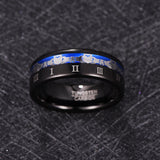 Super Black Plating Claddagh Pattern Engraved Roman Numeral 8mm Wide Tungsten Steel Men's Ring Tungsten Carbide Ring
