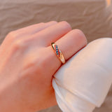 Vintage Blue AAA Zircon Crystals 14K Filled Rose Gold Luxury Ethnic Party Wedding  Women Rings Trend Fine Jewelry