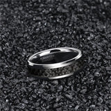 New Black Carbon Fiber Design 6/8mm Men's Ring Tungsten Carbide Engagement Ring Wedding Band Men and Women
