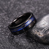 Super Black Plating Claddagh Pattern Engraved Roman Numeral 8mm Wide Tungsten Steel Men's Ring Tungsten Carbide Ring