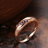 Vintage Blue AAA Zircon Crystals 14K Filled Rose Gold Luxury Ethnic Party Wedding  Women Rings Trend Fine Jewelry