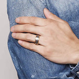 Splendid Hammered Finish Gold Plating Edge Men's 8mm Tungsten Carbide Ring Wedding Band