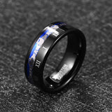 Super Black Plating Claddagh Pattern Engraved Roman Numeral 8mm Wide Tungsten Steel Men's Ring Tungsten Carbide Ring