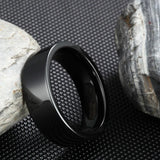Popular Flat Polished Black 6mm 8mm Tungsten Carbide Wedding Bands Engagement Rings For Men Women Jewelry