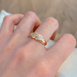 Romantic Filled 14K Rose Gold Top Quality AAA Zircon Diamonds Women's Ring  Daily Luxury Jewelry Gifts