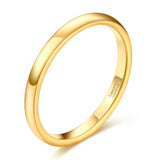 Female Polished Classic 2mm Thin Simple Tungsten Carbide Ring 4 Colors Gold,Rose Gold,Silver Color Wedding Bands