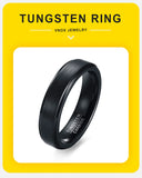 Classic Simple Gentle  Black Anti Scratch 5mm Tungsten Wedding Band for Men Women, Carbide Tungsten Ring Jewelry