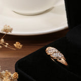 Romantic Filled 14K Rose Gold Top Quality AAA Zircon Diamonds Women's Ring  Daily Luxury Jewelry Gifts