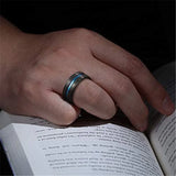 Blue Center Groove Matte Finish 4,6,8mm Tungsten Rings for Men Women Unisex Comfort Fit Wedding Bands Couple Rings