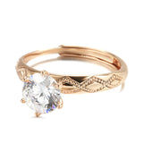 New Vintage Style Filled 14K Rose Gold AAA Zircon Diamond Ring - Wedding Rings for Women Fine Jewellery