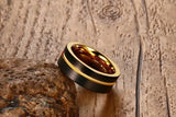 Classic Black 8mm Matte Surface Tungsten Carbide Men RingS Wedding Bands - Alliance Anniversary Gift Comfort Wear