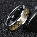 Remarkable Gold Celtic Dragon Polished Real Tungsten 6mm/8mm Engagement Rings Wedding Bands Fashion Jewelry