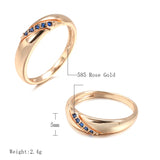 Vintage Blue AAA Zircon Crystals 14K Filled Rose Gold Luxury Ethnic Party Wedding  Women Rings Trend Fine Jewelry