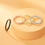 Polished Black Gold Rose Gold Silver Color Matt Fashion Tungsten 2mm Thin rings for Female Rings for Daily Use