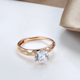 New Vintage Style Filled 14K Rose Gold AAA Zircon Diamond Ring - Wedding Rings for Women Fine Jewellery