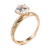 New Vintage Style Filled 14K Rose Gold AAA Zircon Diamond Ring - Wedding Rings for Women Fine Jewellery