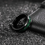Amazing Tungsten Black Ring for Men Celtic Dragon Inlay Red/Green 8mm Mens Wedding Bands Male Comfort Fit Size 7-13