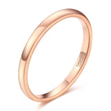 Female Polished Classic 2mm Thin Simple Tungsten Carbide Ring 4 Colors Gold,Rose Gold,Silver Color Wedding Bands