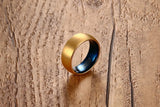 New Arrival Classic Men's Blue Tungsten Ring Classical Gold-color Rings Men Tungsten Jewelry