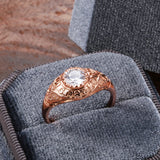 14K Rolled Rose Gold Faith Ring Micro-wax Inlay AAA+ CZ Diamonds Rings Women - Fine Religious Jewelry