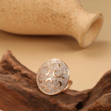 Luxury Design Big Size Filled 14K Rose Gold Round Rings For Women AAA Zircon Diamonds Full Paved Fine Jewelry