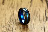 Classic Black 8mm Matte Surface Tungsten Carbide Men RingS Wedding Bands - Alliance Anniversary Gift Comfort Wear