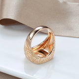 Hot Fashion Big Glossy Simple Square Design Exquisite Relief 14K Filled Rose Gold Men's Rings Fine Jewelry Gift