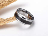 New Black Carbon Fiber Design 6/8mm Men's Ring Tungsten Carbide Engagement Ring Wedding Band Men and Women