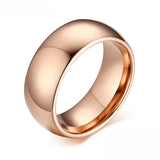Super Domed Rose Gold Color Polished 8mm Men Pure Tungsten Carbide Ring Unisex Wedding Bands Engagement Rings