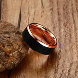 High Quality Classic  Rose-Gold Color 8mm Mens Basic Tungsten Carbide Ring Male Wedding Jewelry