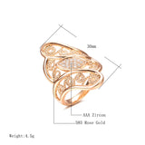 New Hollow Crystal Flower AAA Zircon Diamonds Pave Setting 14K Rolled Rose Gold Women's Ring, Vintage Bride  Jewelry