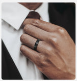 Classic Simple Gentle  Black Anti Scratch 5mm Tungsten Wedding Band for Men Women, Carbide Tungsten Ring Jewelry